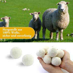7 drogerballen voor wasdroger - 5 cm - drogerbal voor wasmachine - drogerballen van wol - natuurlijke wasverzachter - wasballen voor droger - zachte was (wit) — thumbnail 3