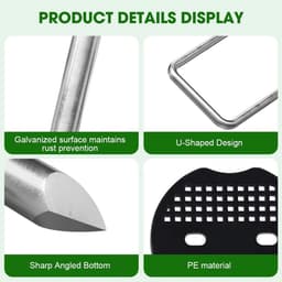 Set van 50 Grondankers met 50 Gegalvaniseerde Metalen Ringen voor Tuin, Camping en Kunstgras - Roestbestendig en Duurzaam — thumbnail 5