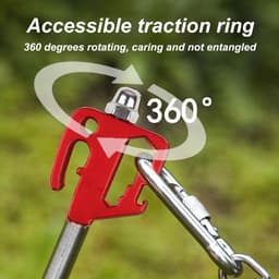 Grondanker met Kabel - Grondpen Haring - Tent Beveiligen - 360 Graden Draaibaar - 328 cm - Willekeurig — thumbnail 2