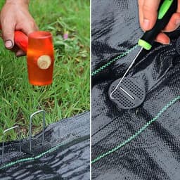Omgoods - Onkruiddoek Haken met 100 Grondankers en Sluitringen - U-vormige Tuinharingen voor Tuinwerk — thumbnail 5