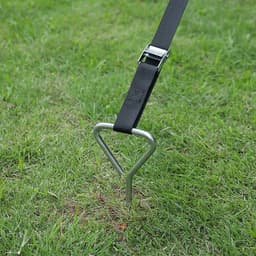 SnelShoppen - Set van 4 Grondankers voor Trampoline, Roestvrijstalen Grondankers voor Tuin, Camping, Schommels, 4 Sterke Bandjes, Diameter 8 mm, Lengt — thumbnail 2