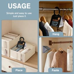 Effectieve mottenvallen voor kleding met haakjes, plakkerige oppervlakte en driehoekig ontwerp, geurloos en veilig voor textiel en kleding, langdurige bescherming tegen motten — thumbnail 3