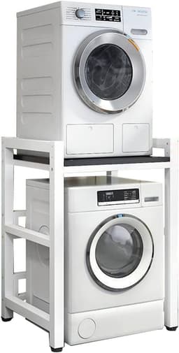 Droogrek Verhoger - Wasmachine Tafel - Ruimte Besparen - Verstelbare Hoogte - 75 cm Breed - Wit Zwart — thumbnail 1