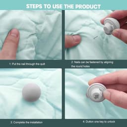 20 Stuks Witte Dekbedovertrekclips 3 × 2,5 cm Anti-slip Clips Met Knopen – Voor Dekbedovertrekken, Lakens, Gordijnen, enz. — thumbnail 4