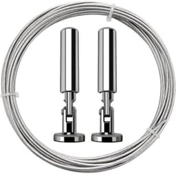 Gordijnkabel 5 m - Roestvrij Staal - Waslijn - Spansysteem - Multifunctioneel - Inclusief Houders/Screws — thumbnail 1
