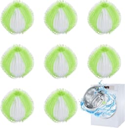 SnelShoppen - Lot van 8 Anti-Haar Ballen voor Wasmachine, Herbruikbare Harenfilter voor Huisdieren, Verwijdert Katten- en Hondenhaar, Lint en Stof, Id — thumbnail 1