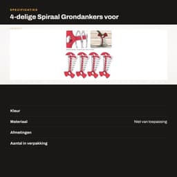 Grondankers 4-delig - Spiraalvormig - Multifunctionele Tentaccessoires - Geschikt voor Houten Platforms - Aluminiumlegering/Roestvrij Staal - 7.7x3.6cm - Tentpalen — thumbnail 4