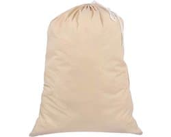 SnelShoppen - Extra grote boodschappentassen voor wasgoed, 71 x 91 cm, 75 liter, 100% katoen, duurzaam, trekkoord met kabelsluiting, machinewasbaar en