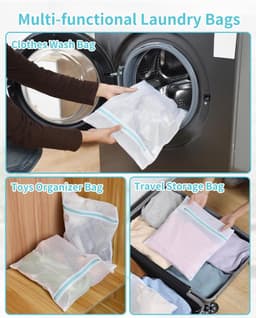 Waszakken met ritssluitingen, 2 stuks 30 x 40 cm baby waszak voor wasgoed herbruikbare delicate waszak beha wasmachine tas voor sokken lingerie ondergoed — thumbnail 2