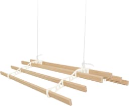 Kledingrek Plafond Katrol - Ivoor– 1.4m 6-lat plafond wasrek — thumbnail 1