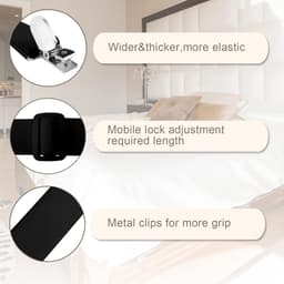 Lakenspanners verstelbaar - elastische lakenhouders - 60-200 cm - metalen clips - voor matras, bed en zitbank — thumbnail 3