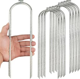 30 cm vloeranker U-vormige spijkers grondpalen-tentharingen-trampoline haringen-tuinharingen-wapeningsstaaf-anker-campingtent (8) — thumbnail 1
