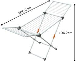 DailySupplies® Droogmolen met Voet voor Camping & Thuis - Wasrek Staand - Droogrek Inklapbaar - Grijs — afbeelding 1