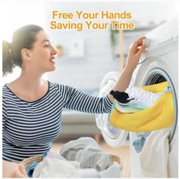 WNHB® Schoenwaszak met 360 Graden Reinigingsborstel - Herbruikbaar Wasnet voor Schoenen - Beschermhoes voor Wasmachine - Geel — thumbnail 5