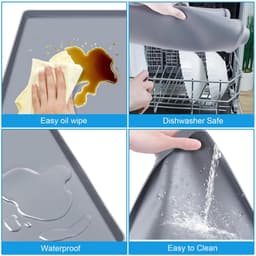 Unyqoos® Grijze siliconen vloerbeschermingsmat van 60x60 cm voor keuken en wasruimte — thumbnail 3