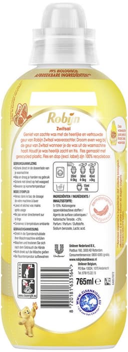 Robijn – Wasverzachter – Zwitsalgeur – 765 ml - Voordeelverpakking - 12 stuks — thumbnail 4