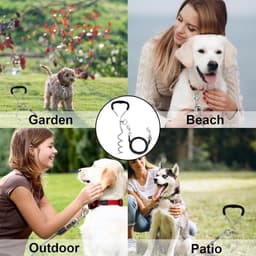 Cosensi - Grondankers voor honden met sleeplijn van 3 meter - Robuuste set voor trampoline - Roestvrije zekeringsset voor grote honden. — thumbnail 3