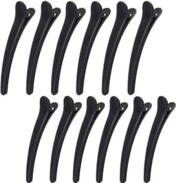 Haarklemmen Set - Kappers Clips - Haar Styling - Antislip Ontwerp - 12 cm 12 Stuks - Mat Zwart — thumbnail 1