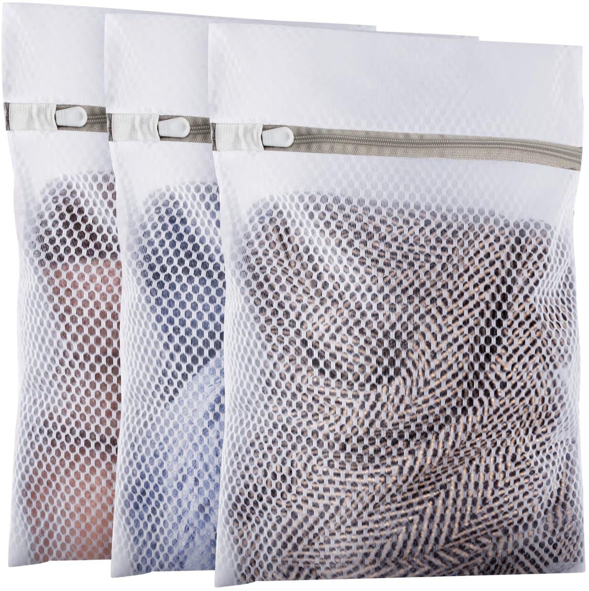 Unyqoos® Set van drie herbruikbare waszakken met ritssluiting voor kledingbescherming — afbeelding 1