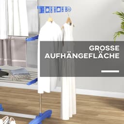 Torenwasrek - 3 Lagen + Rollen + Klapbaar - Met Zijvleugels - Staal - Blauw — thumbnail 4