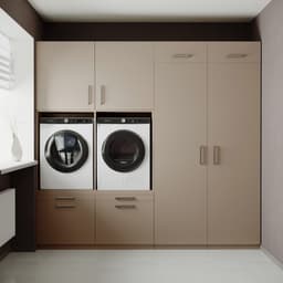 Wasophoogte® Wasmachine Kast Munich - Wasmachine verhoger - Wasmachine ombouw - 700(D)*2530(B)*2350(H) mm - Taupe — thumbnail 4