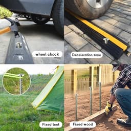 Heavy Duty 16 Inch Grondankers – 14 Pack Gegalvaniseerde Stalen Tuinpaal voor Ondersteuning en Bevestiging — thumbnail 2
