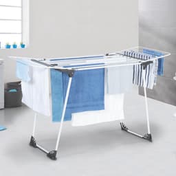 Droogrek, ultra grijs en wit, 160 tot 211,5 cm, uittrekbaar, opvouwbaar — thumbnail 2