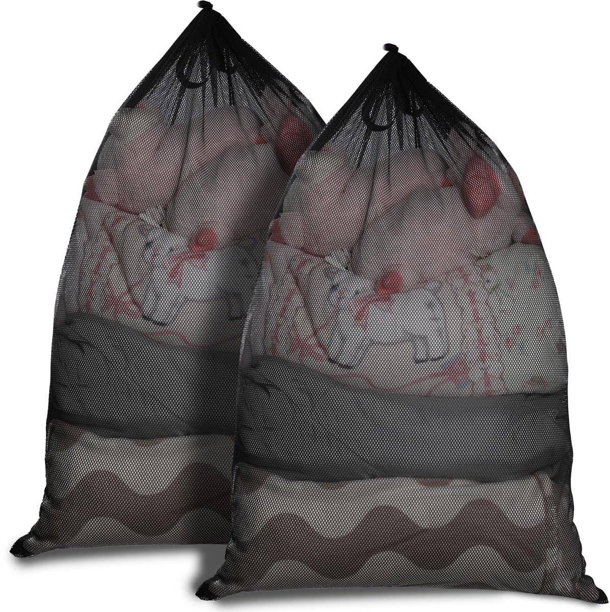 IMPERATORIS® Waszakjes voor Wasmachine - Bescherming voor Fijne Was en Schoenen - Mesh Wasnet met Rits - Voorkomt Slijtage - Set van 2 - zwart - 76 x 100 cm — afbeelding 1