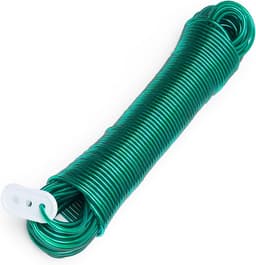 Stevige Waslijn met PVC Buitenkant, 50 Meter Sterk Staalkabel voor Buiten — thumbnail 1
