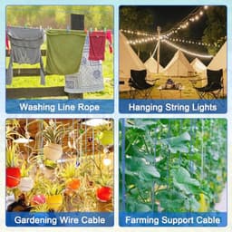 Waslijn Touw 30 m - Zware Stalen Kern, Sterke 4 mm Draad voor Buiten Tuin, Roestvrij en Waterdicht — thumbnail 2