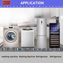 Wasmachine-voetstuk onderstel met 8 poten en 4 vergrendelbare wielen - 42-60 cm breed - hoogte 10-11 cm - platform voor wasmachine, droger, koelkast — thumbnail 2