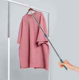 Telescopic Clothesline Support Retractable Clothesline Hanger Adjustable Dressing-Stick Clothes-Drying Hook Rod for Clothes Household 201cm - Drying Rack Clothing Organizer — thumbnail 5