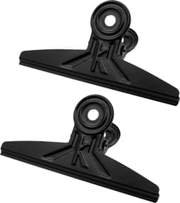Extra Grote Bulldog Clips Zwart, 2 PCS 20cm RVS Huge XL Bull Paper Clip Clamps (7 7/8 inch) — thumbnail 1