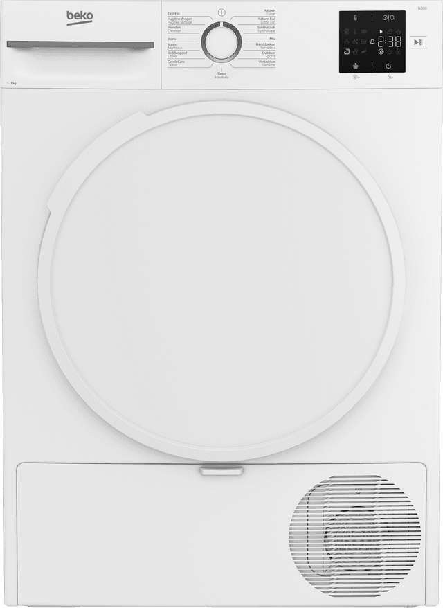 BEKO BM3T3722W - Warmtepompdroger - 7 kg - 64 dB - Energielabel E