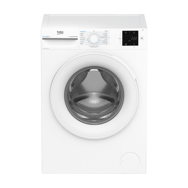 Beko BM3WFU38412CW Wasmachine – 8 kg wascapaciteit – 1400 rpm – EnergySpin – ProSmart Inverter Motor – Energieklasse A – Wit