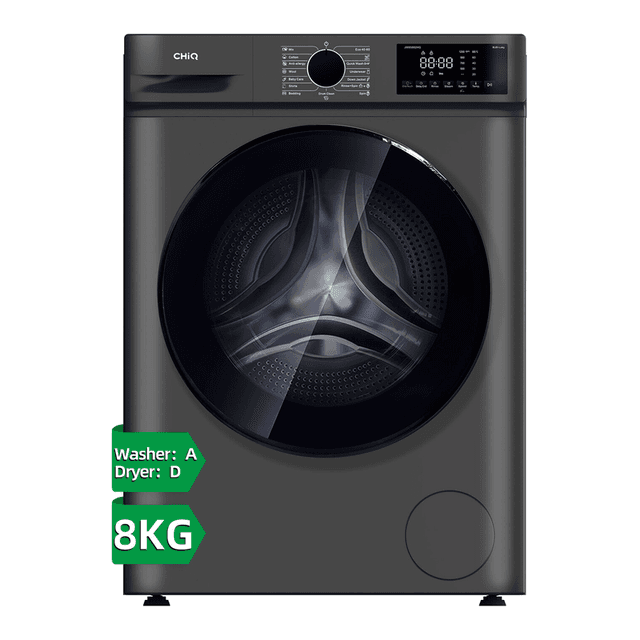 CHiQ 8 kg was-droogcombinatie, donkergrijs, inbouwontwerp, grote trommelcapaciteit, invertermotor, 1400 rpm, stoomfunctie, energieklasse A/D, JW85882HG