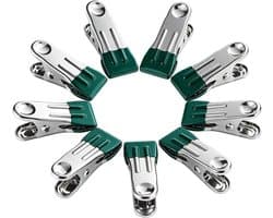 Sterke Wasknijpers - Kledingclips Hangers - Huishoudelijk Wasgoed - Roestvrij Staal - 8 Stuks - Groente