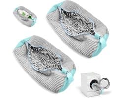 Schoen Wasmachine Tas - Schoen Schoonmaak - Schoenen Wassen - Beschermt Machine - 2 Stuks - Grijs