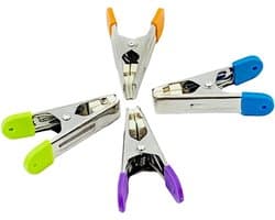 Wasknijpers RVS - Duurzame Kledingclips - Was Buiten Drogen - Zachte Plastic Pads - 6 Cm Lengte - Meerkleurig