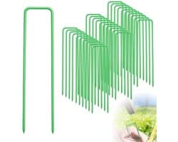 Dailygoods- Grondanker 30 stuks - U-vormige nagels 15 cm - Anti-roest bevestigingsanker - Groen - Stevig - Voor bevestiging van hekken en kunstgras - Grondnagels — afbeelding 1