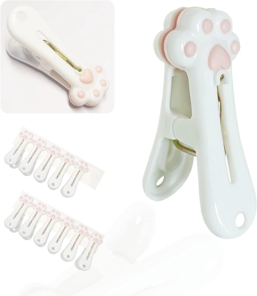 Plastic Wasknijpers - Zakclips Voedselclips - Kleding Drogen - Spoorloos Ontwerp - 5.6cm x 3.4cm - Wit — afbeelding 1