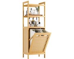 KLS® Wasmand 1 Vakken - Wasmand - Wasbox met 1 Vakken - Naturaal - 30cm x 40cm x 119cm