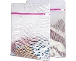 Waszakken voor de wasmachine - 2 stuks - Roze ritssluiting - 50 x 60 cm
