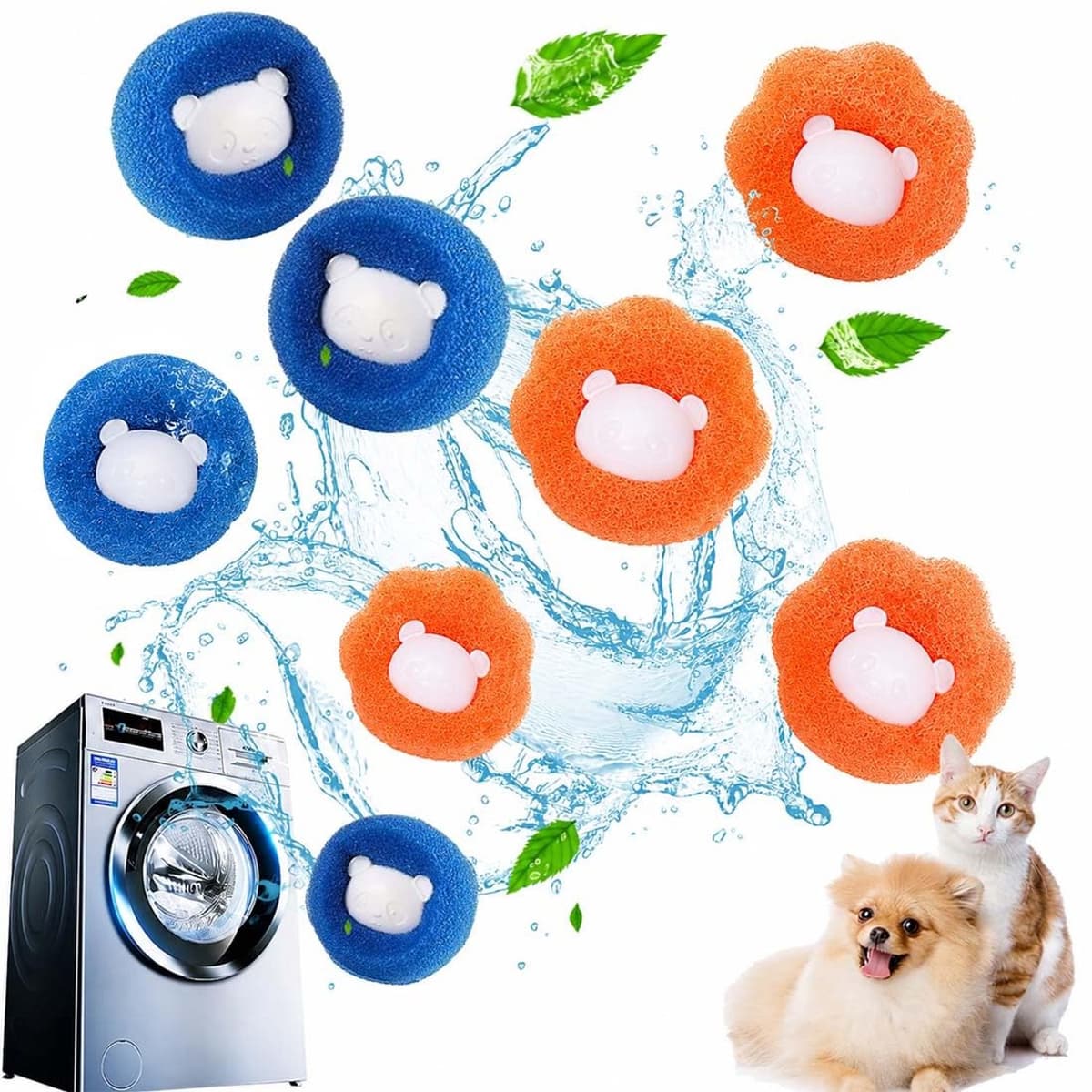 Herbruikbare Haarballen voor Wasmachine, 8 Stuks — afbeelding 1