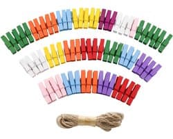 Goodivery ® Creatieve Mini Houten Wasknijpers Set voor Decoratie en Fotoweergave