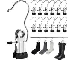 Knijphangers - Roestvrij Staal - 11 cm - Antislip en Ruimtebesparend - Voor Kleding en Schoenen