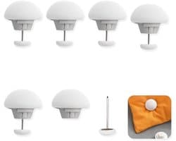 Dekbedovertrek Clips Antislip - Bevestigingsclips Paddestoel - Quilt Klemmen - Decoratieve Fixatie - Set van 6 Wit - Duurzaam Materiaal - Bedklemmen