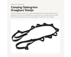 Opbergriem Verstelbaar - Draagbare Waslijn - Nylon Touw - Camping Gear - Sterk Draagvermogen - Eenvoudig Ontwerp