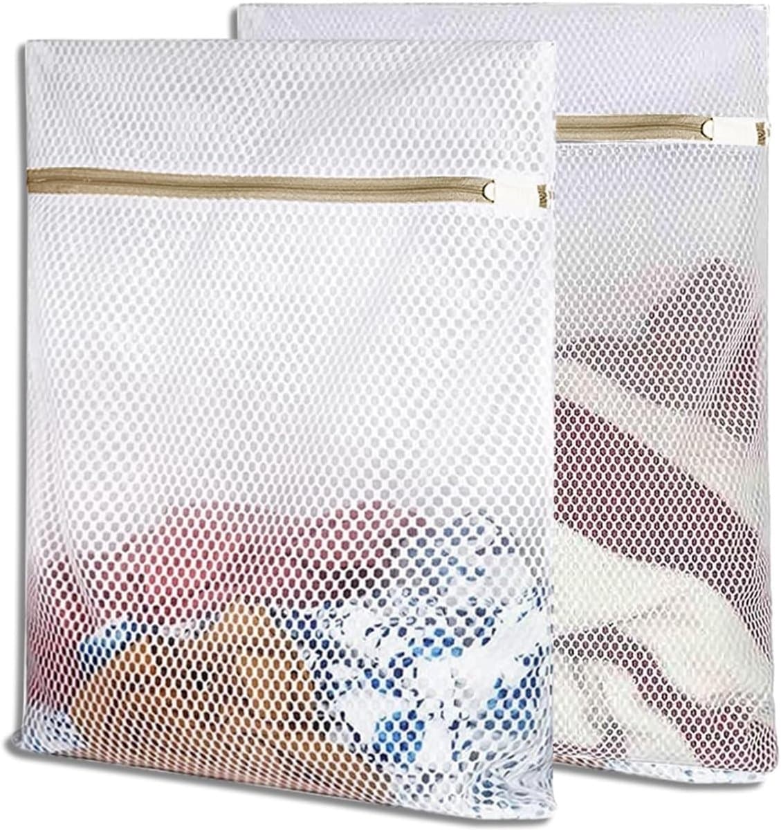 Laundry Bags, Pack of 2, Durable Mesh with Zip Laundry Bags, Travel Laundry Net, Deformation and Folding Clothes to - ShopVlot — afbeelding 1