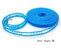 Twee antislip, winddichte plastic waslijnen, Geschikt voor buitengebruik en reizen; de kleur is willekeurig.